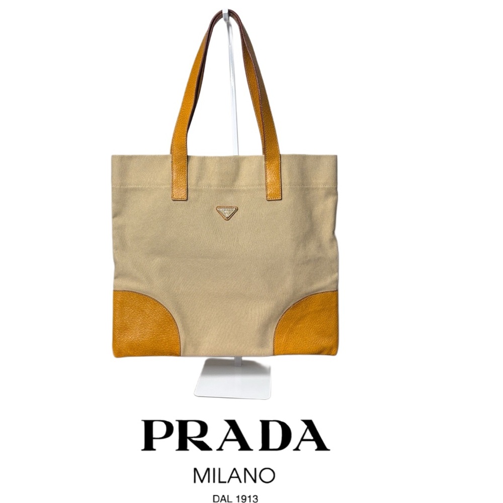PRADA Canapa Cinghale Trimmed COLORBLOCK Tote
